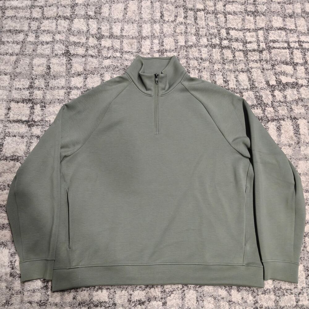 Lululemon Mens Smooth Spacer Quarter Zip Sweatshirt Pullover Sage Green XXL